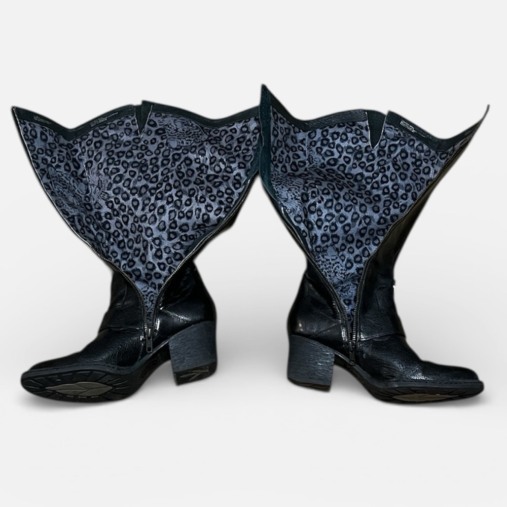 Born Shaylee Tall Leather Boot in Black w/ Buckle Accent Women’s Sz 7 1/2 - Picture 6 of 13